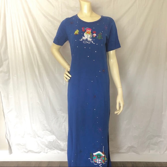 Ugly Christmas (not ugly) dress w/cardigan - Picture 2 of 8